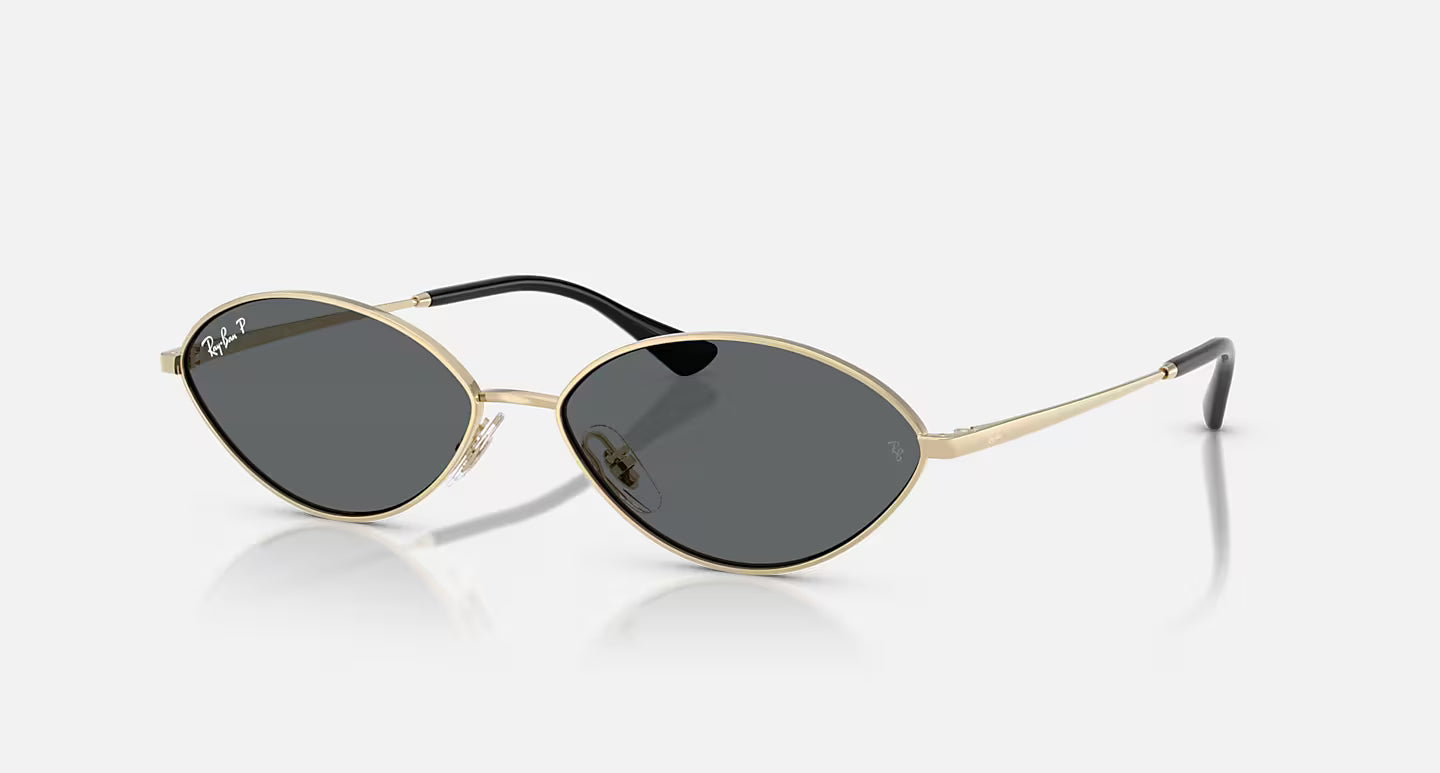Ray-Ban Kai Bio-Based Sunglasses - Polished Pale Gold/Dark Grey Polarised