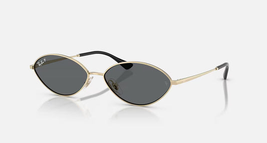Ray-Ban Kai Bio-Based Sunglasses - Polished Pale Gold/Dark Grey Polarised