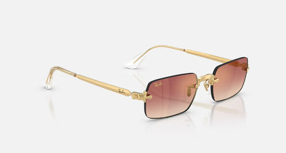 Ray-Ban Sunglasses By A$AP Rocky - Polished Arista Gold/Clear Gradient Dark Violet