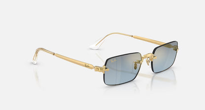 Ray-Ban Sunglasses By A$AP Rocky - Polished Arista Gold/Blue Gradient Dark Grey