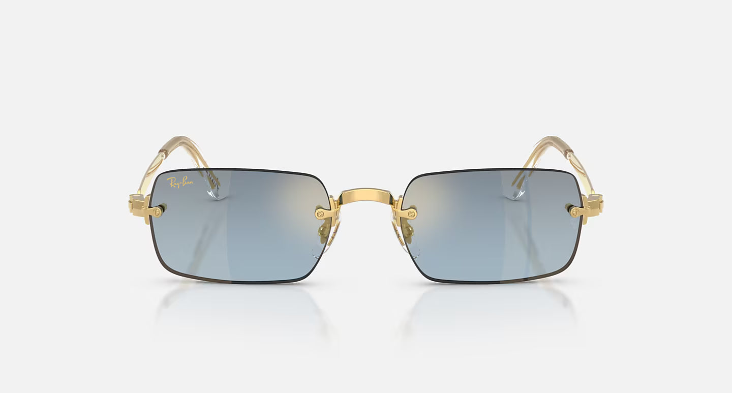Ray-Ban Sunglasses By A$AP Rocky - Polished Arista Gold/Blue Gradient Dark Grey