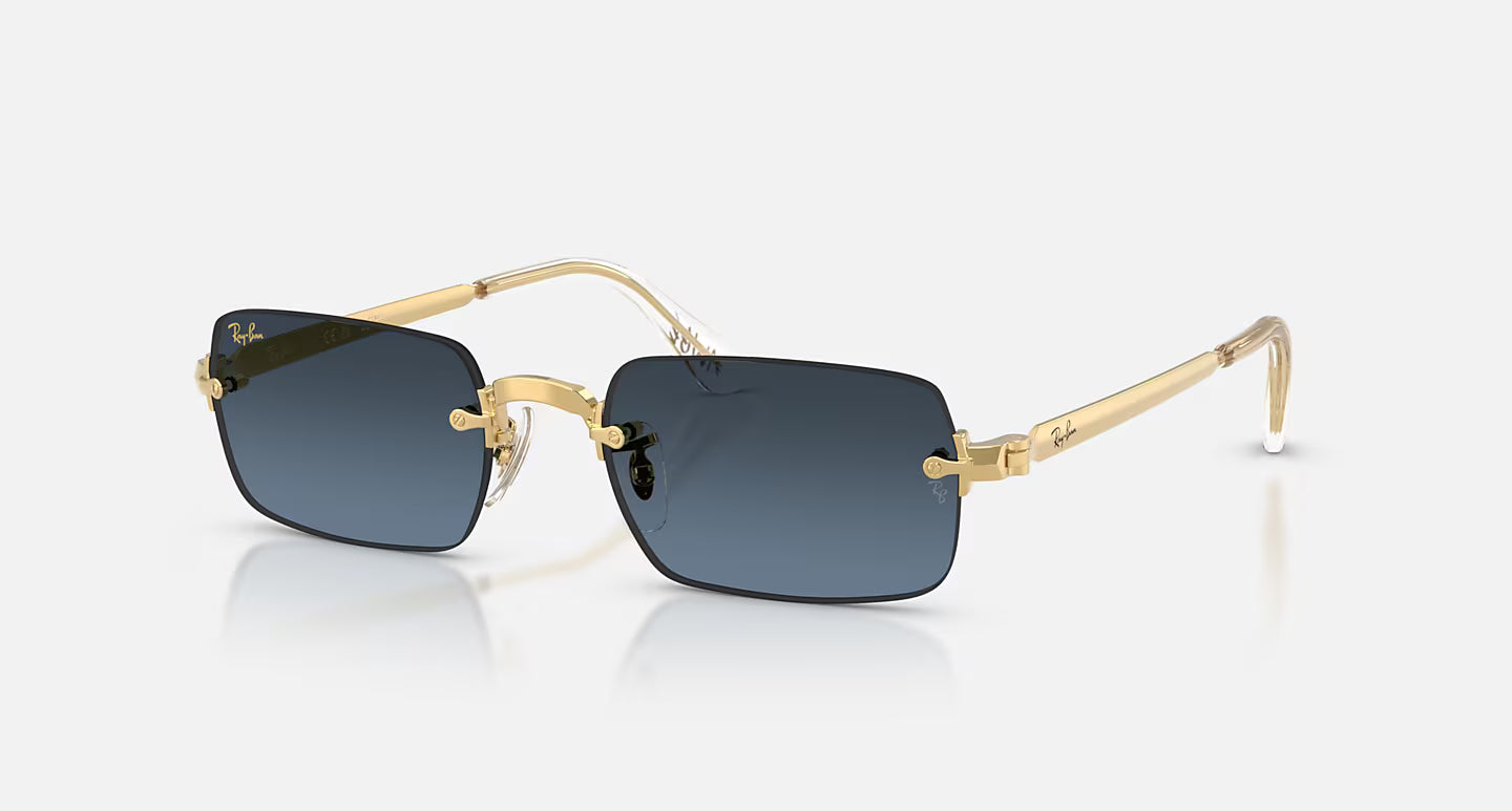 Ray-Ban Sunglasses By A$AP Rocky - Polished Arista Gold/Blue Gradient Dark Grey