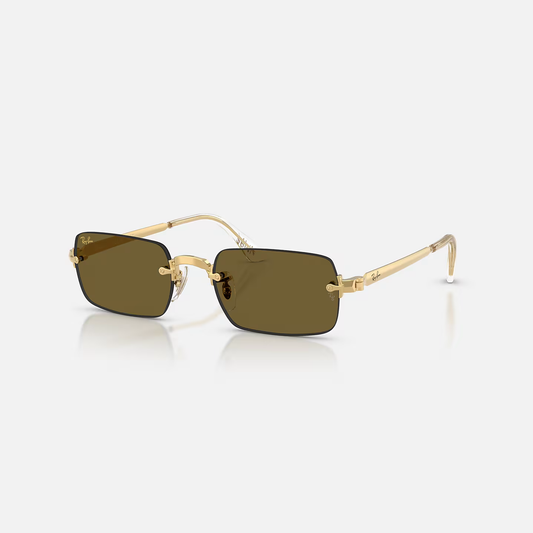 Ray-Ban Sunglasses By A$AP Rocky - Polished Arista Gold/Dark Brown
