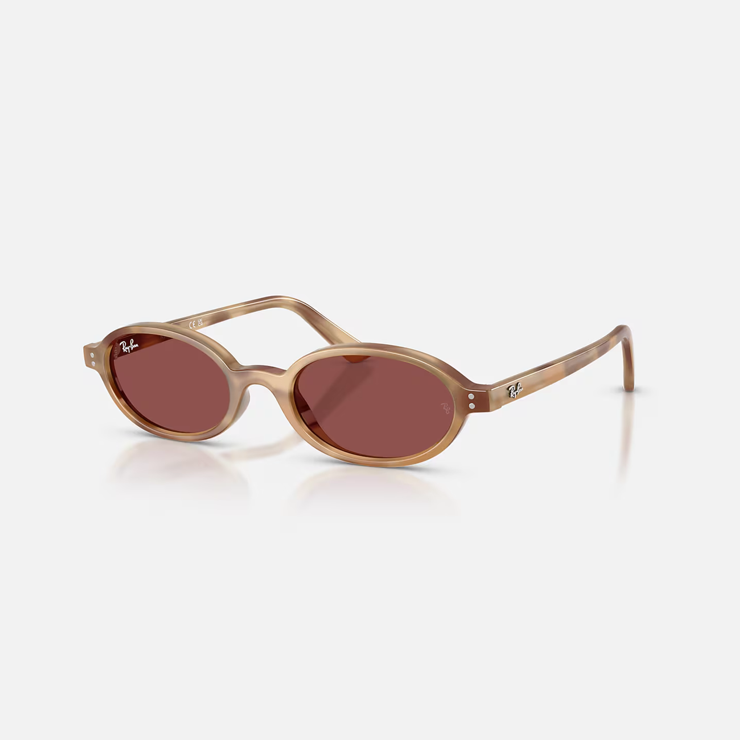 Ray-Ban Khal Bio-Based Sunglasses - Polished Cream Havana/Dark Violet