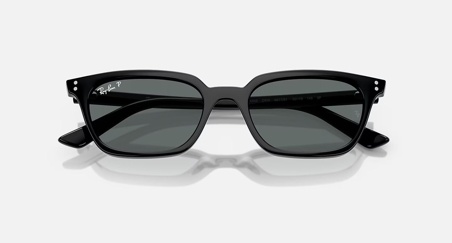 Ray-Ban Zaya Bio-Based Sunglasses - Polished Black/Dark Grey Polarised