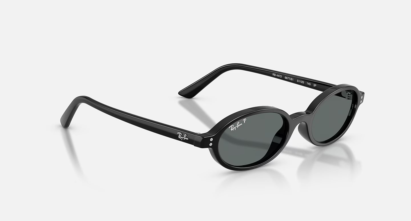 Ray-Ban Khal Bio-Based Sunglasses - Polished Black/Dark Grey Polarised