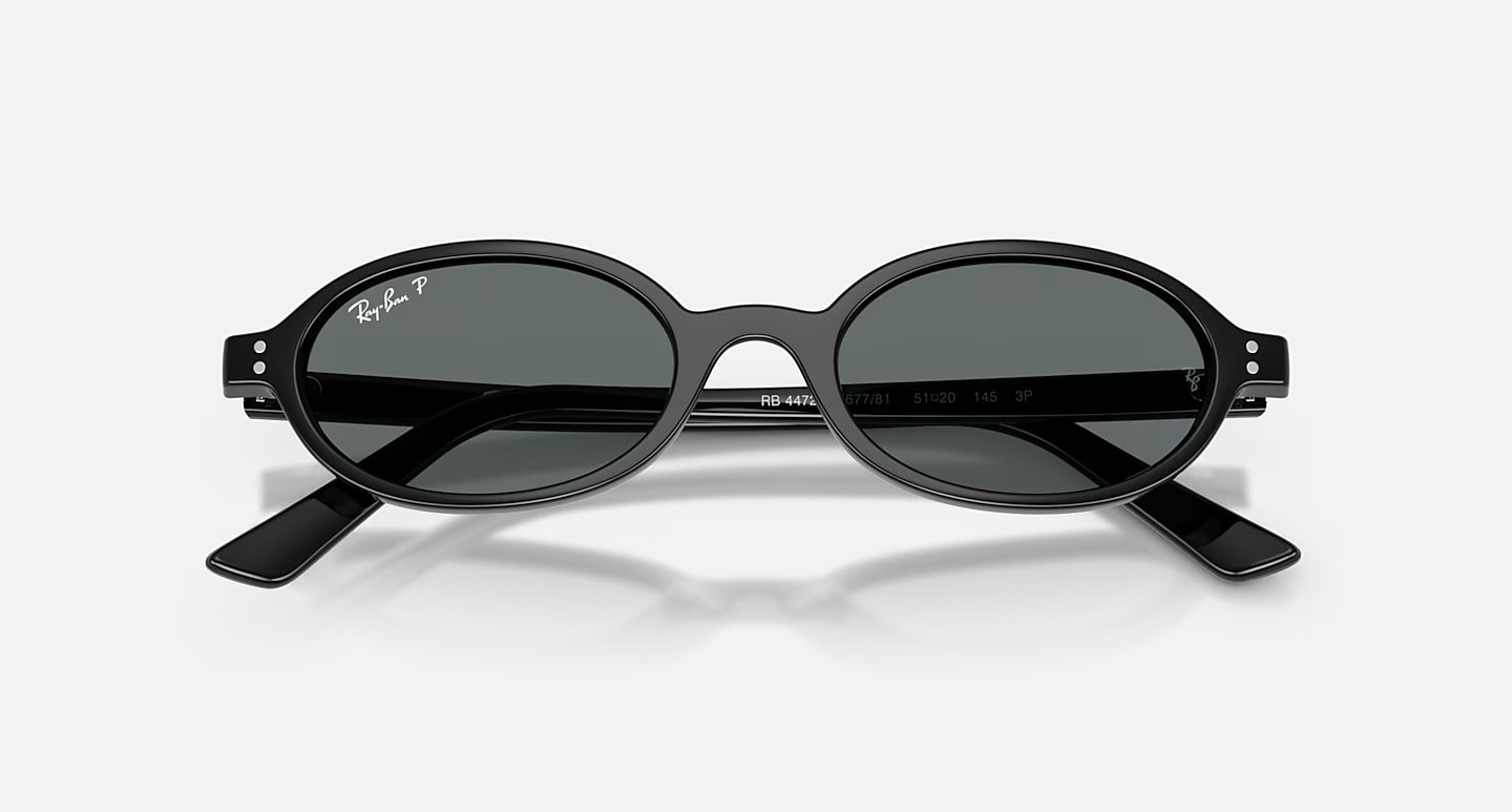 Ray-Ban Khal Bio-Based Sunglasses - Polished Black/Dark Grey Polarised