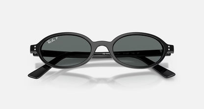 Ray-Ban Khal Bio-Based Sunglasses - Polished Black/Dark Grey Polarised