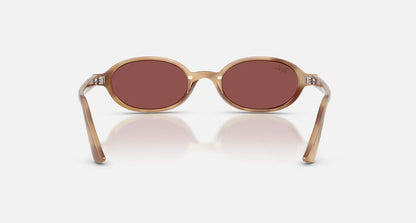 Ray-Ban Khal Bio-Based Sunglasses - Polished Cream Havana/Dark Violet