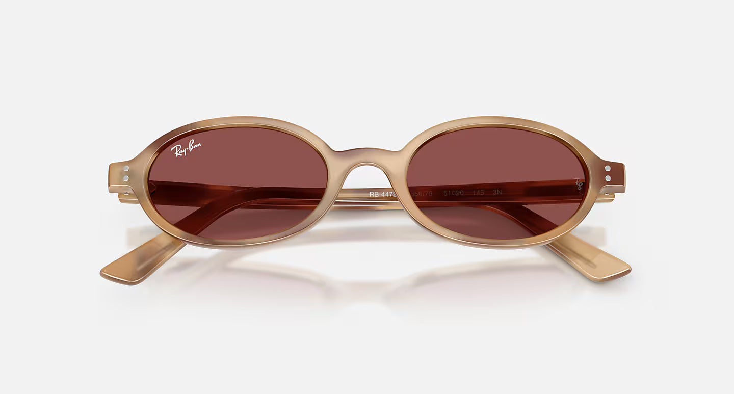 Ray-Ban Khal Bio-Based Sunglasses - Polished Cream Havana/Dark Violet