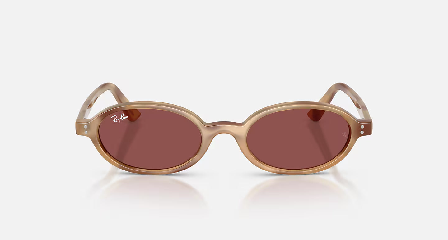 Ray-Ban Khal Bio-Based Sunglasses - Polished Cream Havana/Dark Violet