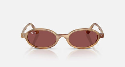 Ray-Ban Khal Bio-Based Sunglasses - Polished Cream Havana/Dark Violet