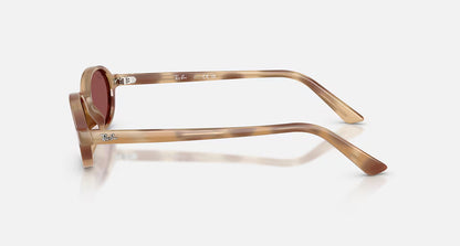 Ray-Ban Khal Bio-Based Sunglasses - Polished Cream Havana/Dark Violet