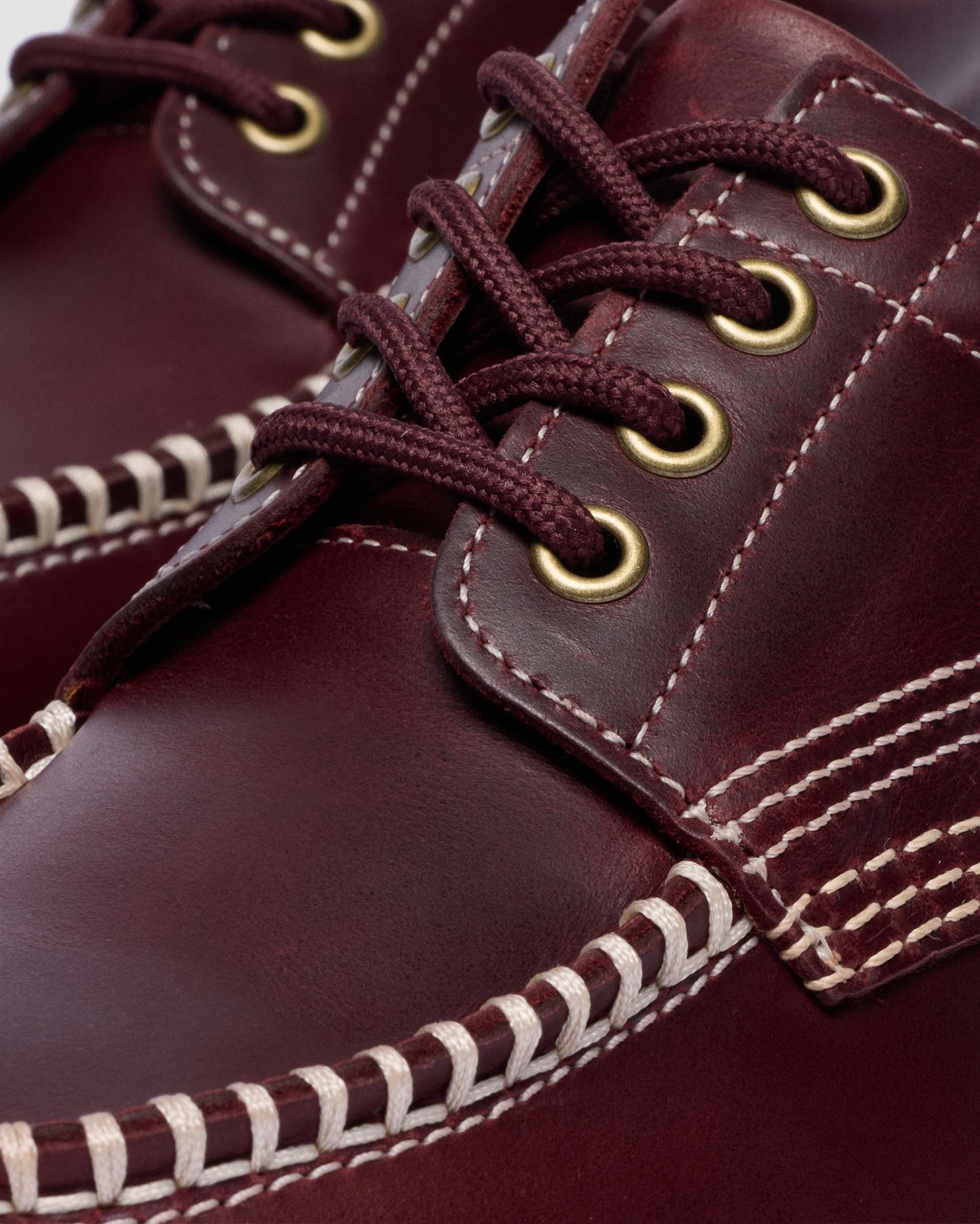 Dr Martens Cherry Red Orleans Lowell Moc Toe Shoes