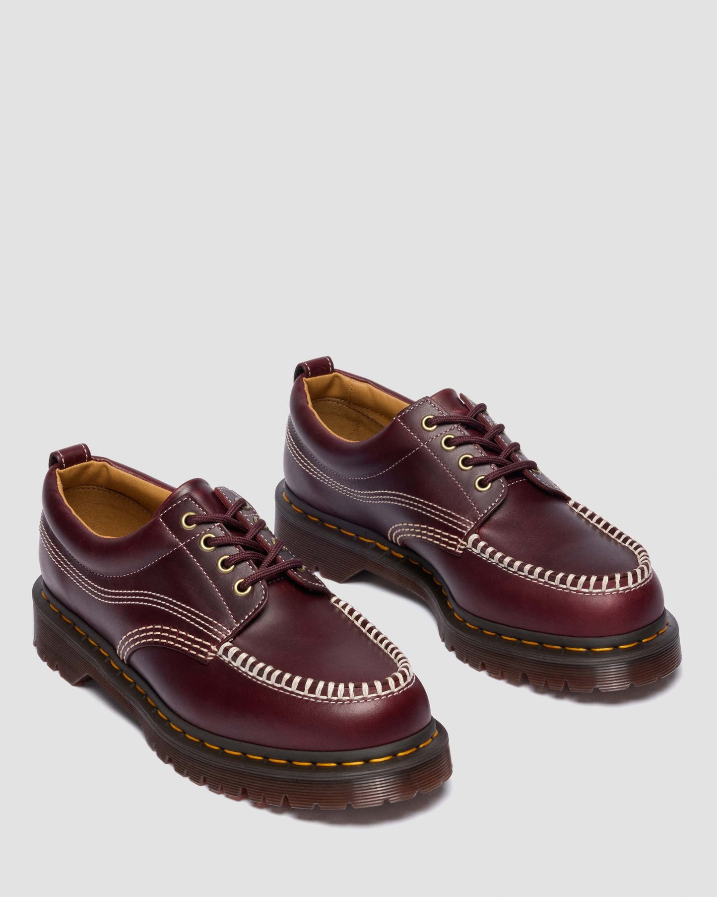 Dr Martens Cherry Red Orleans Lowell Moc Toe Shoes