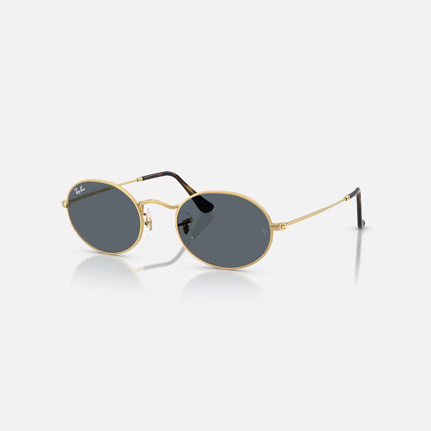 Ray-Ban Oval Flat Lenses Sunglasses - Polished Arista Gold/Blue