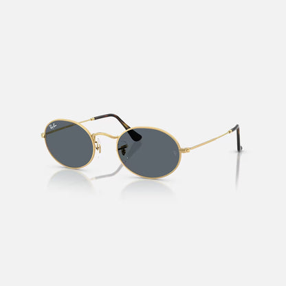 Ray-Ban Oval Flat Lenses Sunglasses - Polished Arista Gold/Blue