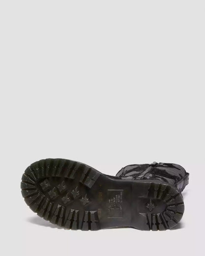 Dr. Martens Rejena Hair On Croc Embossed Leather Boots - Black