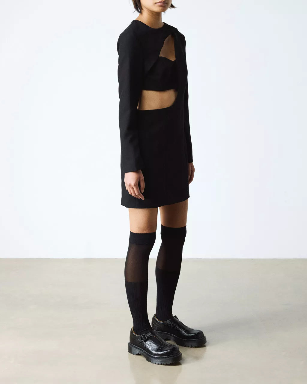 Dr. Martens Rejena Mary Jane Croc Embossed Leather Shoes - Black