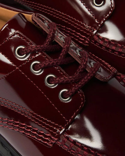 Dr. Martens Lowell Cherry Red Lacquered Moc Toe Shoe