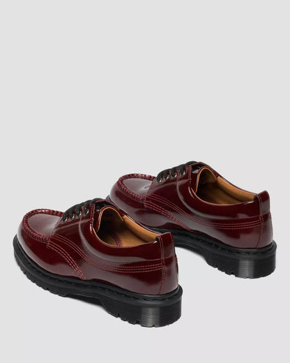 Dr. Martens Lowell Cherry Red Lacquered Moc Toe Shoe