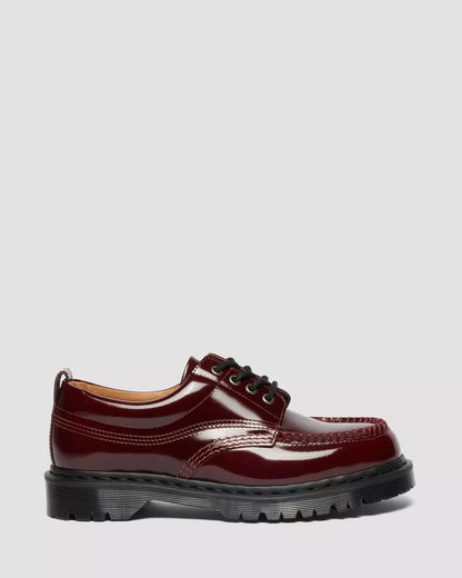 Dr. Martens Lowell Cherry Red Lacquered Moc Toe Shoe
