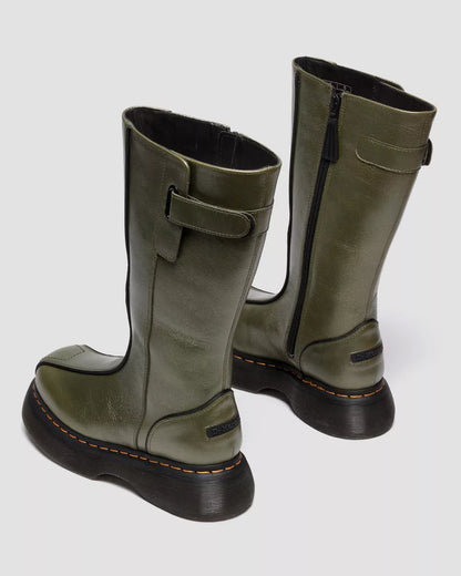 Dr. Martens Buzz Hi Eclipse Leather Boots - Olive Green
