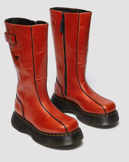 Dr. Martens Buzz Hi Eclipse Leather Boots - Flame Orange