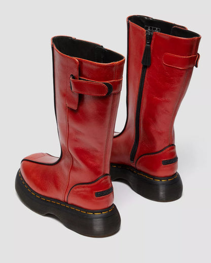 Dr. Martens Buzz Hi Eclipse Leather Boots - Flame Orange