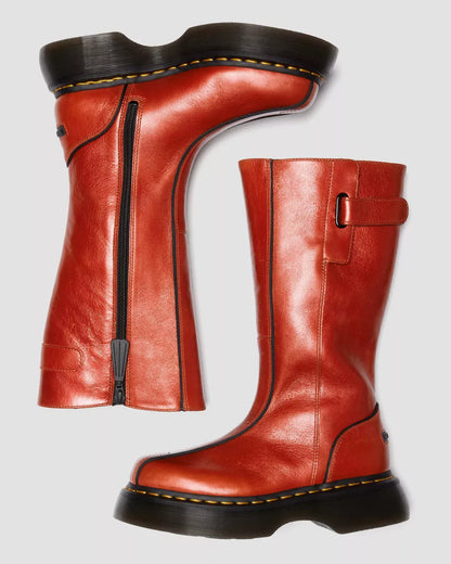 Dr. Martens Buzz Hi Eclipse Leather Boots - Flame Orange