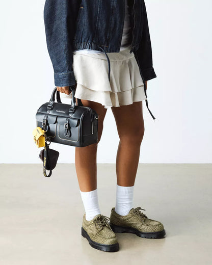 Dr. Martens Lowell Hair On Leather Moc Toe in Olive Green
