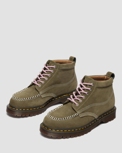 Dr. Martens Lowell Chukka Nubuck Moc Toe Ankle Boots in Olive Green