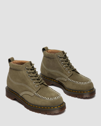 Dr. Martens Lowell Chukka Nubuck Moc Toe Ankle Boots in Olive Green