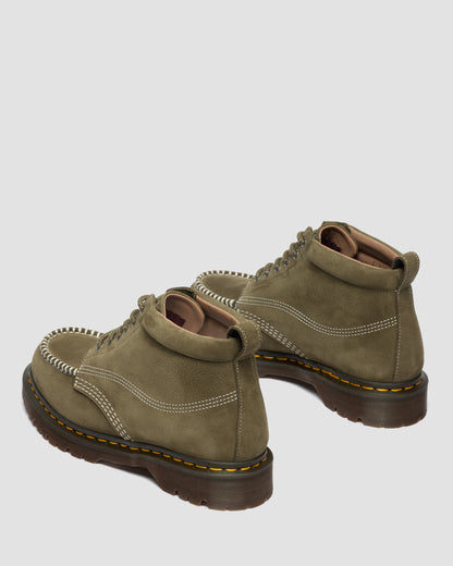 Dr. Martens Lowell Chukka Nubuck Moc Toe Ankle Boots in Olive Green