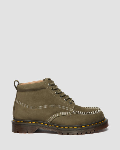 Dr. Martens Lowell Chukka Nubuck Moc Toe Ankle Boots in Olive Green