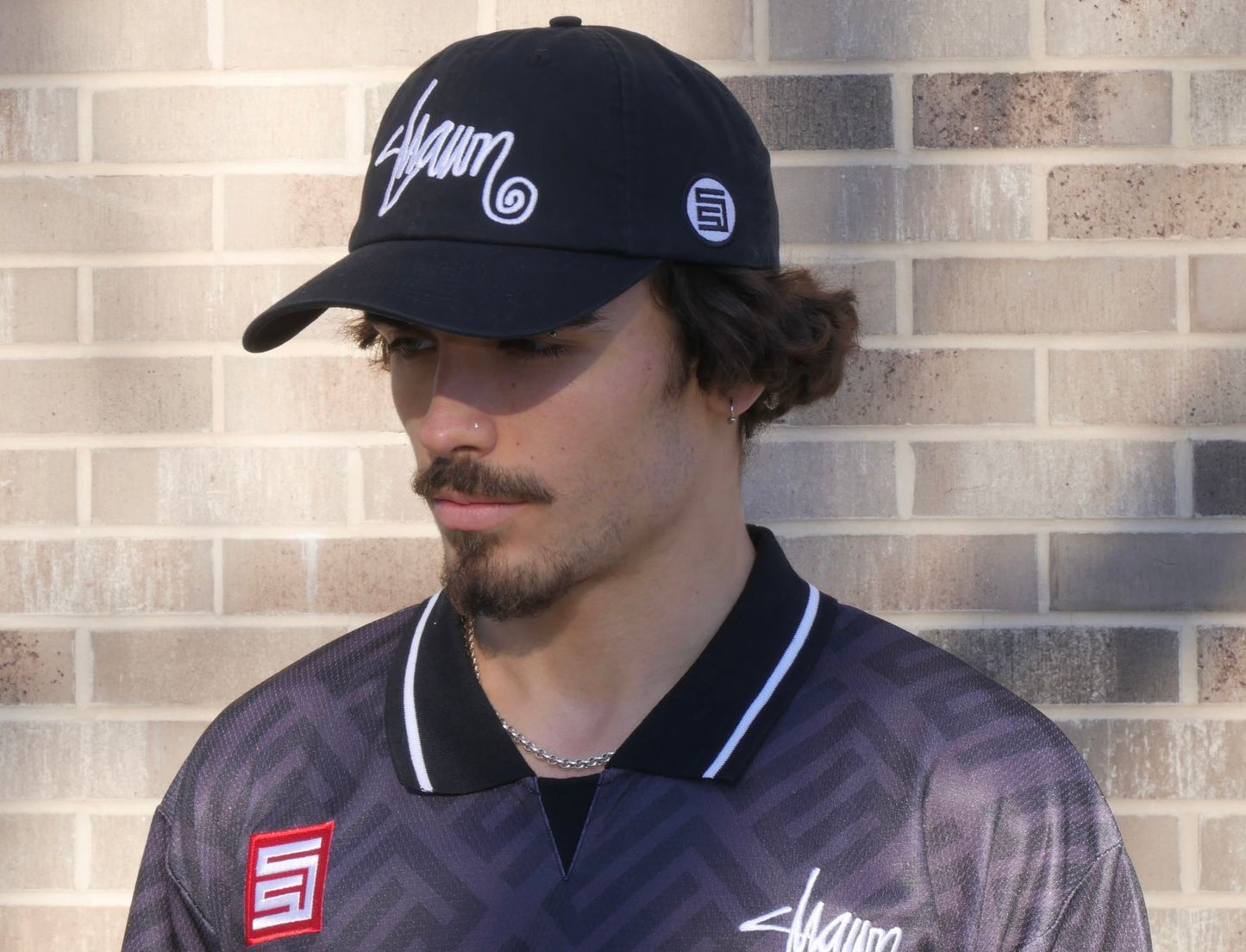 S Double Shawn Script Hat Black