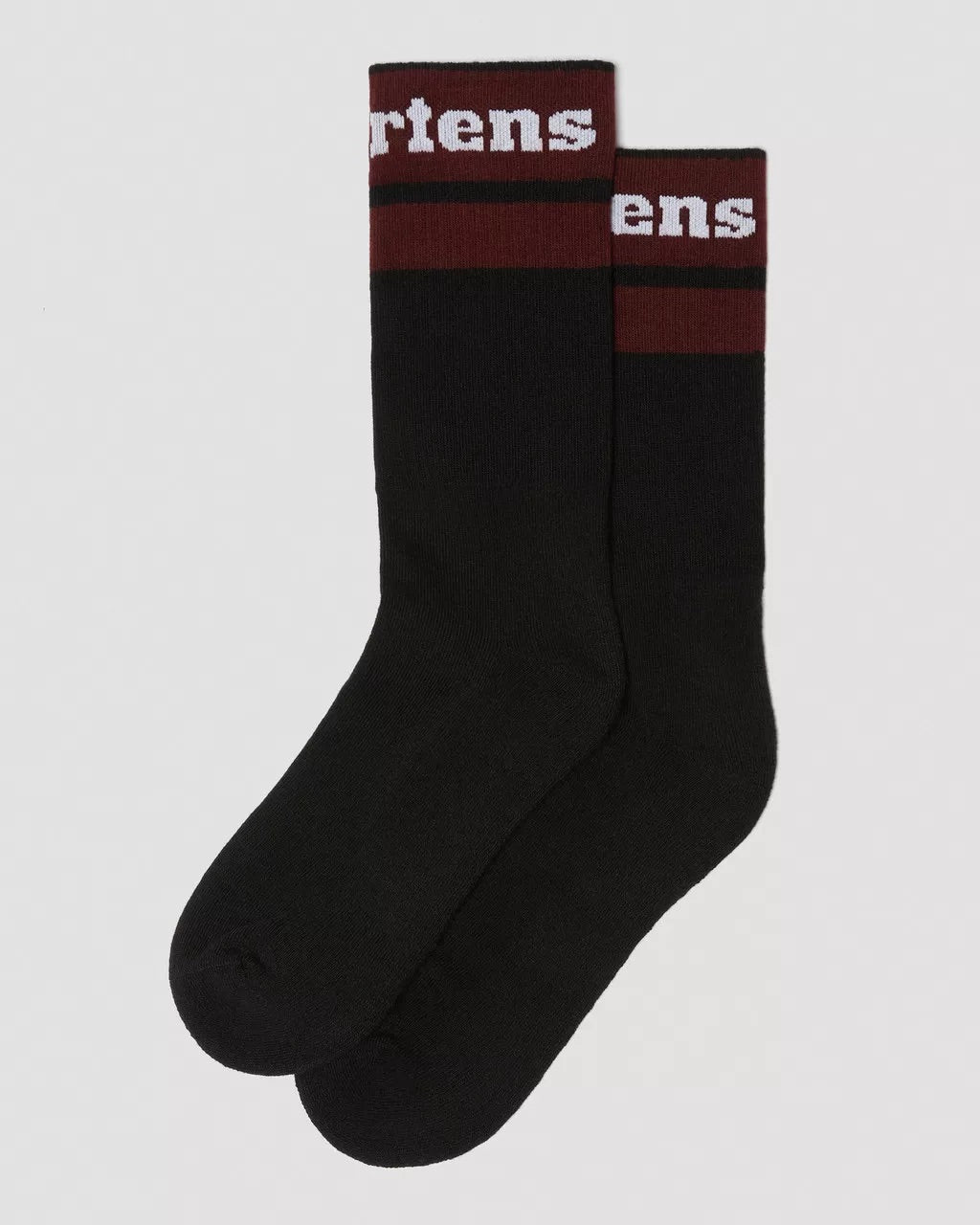 Dr. Martens Athletic Logo Organic Cotton Blend Socks Black & Cherry Red