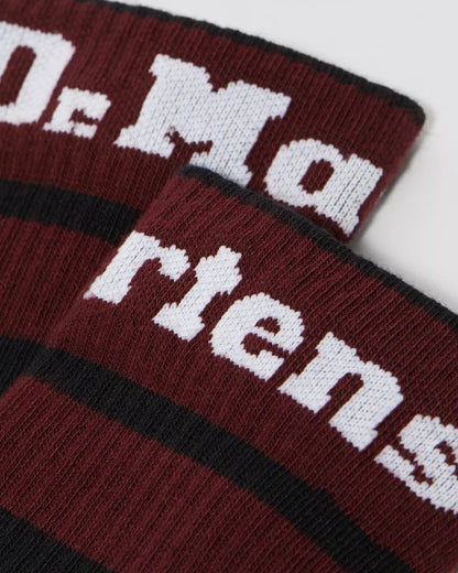 Dr. Martens Athletic Logo Organic Cotton Blend Socks Black & Cherry Red