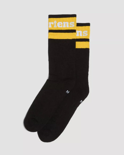 Dr. Martens Athletic Logo Organic Cotton Blend Socks Black & Yellow