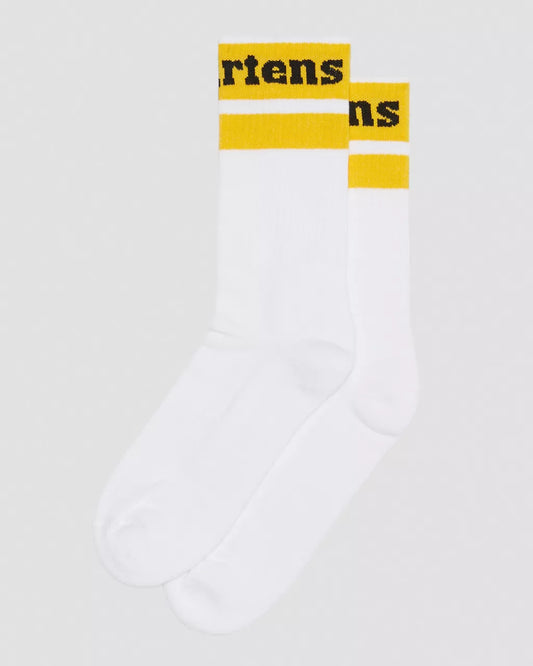 Dr. Martens Athletic Logo Organic Cotton Blend Socks White & Yellow