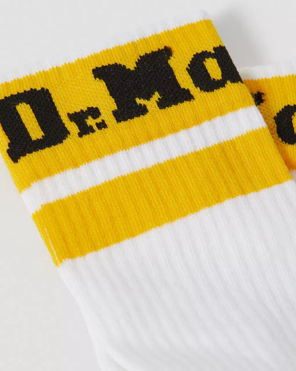 Dr. Martens Athletic Logo Organic Cotton Blend Socks White & Yellow