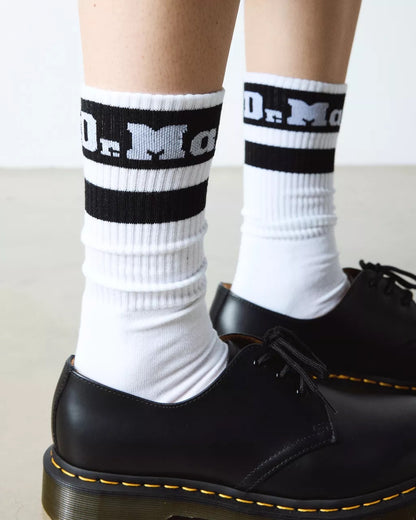 Dr. Martens Athletic Logo Organic Cotton Blend Socks White & Black