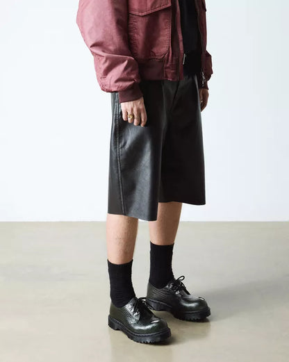 Dr. Martens 1461 Bex Steel Toe Leather Shoes - Green Croc Embossed Analine