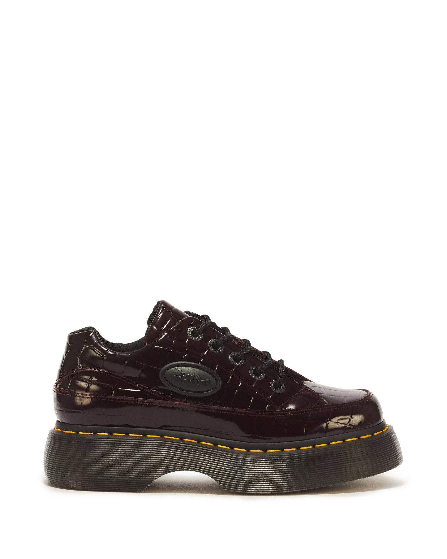 Dr.  Martens Buzz 5 Eye Croc Embossed Leather Shoes