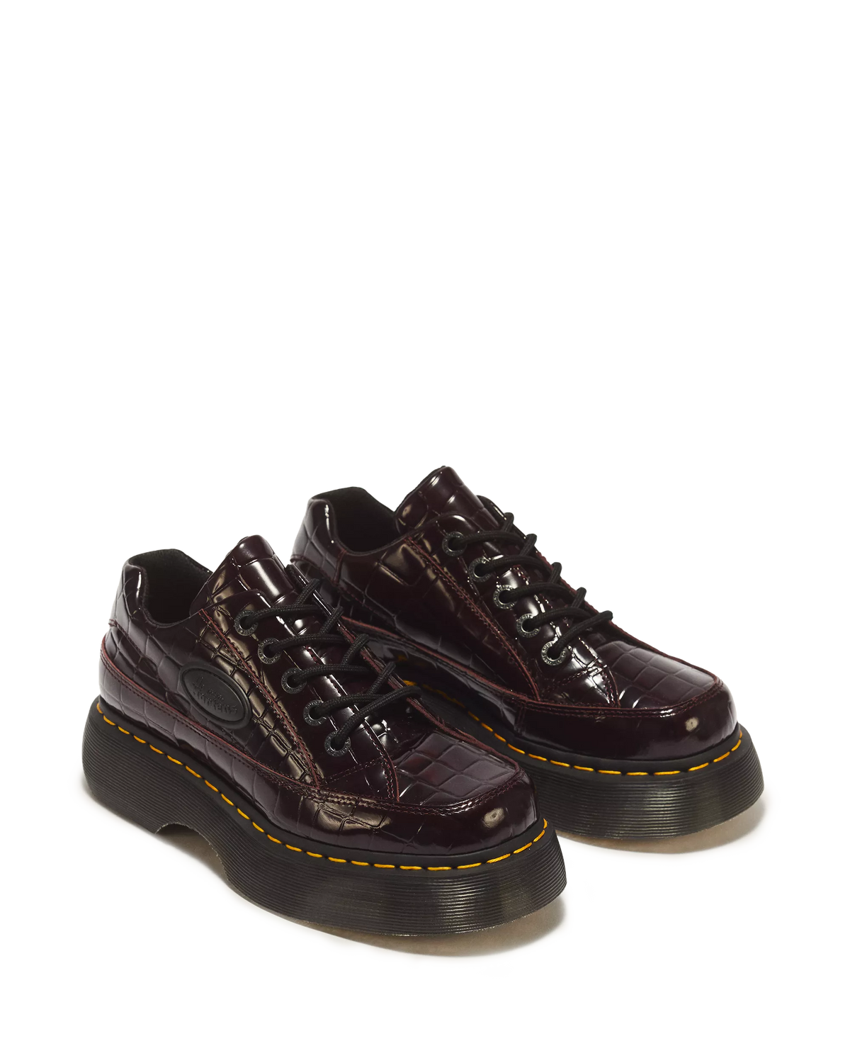 Dr.  Martens Buzz 5 Eye Croc Embossed Leather Shoes