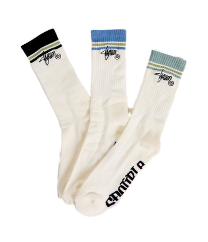 S Double White Socks 3 Pack (OSFA)