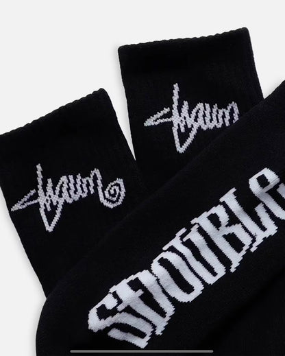 S Double Black Socks 3 Pack