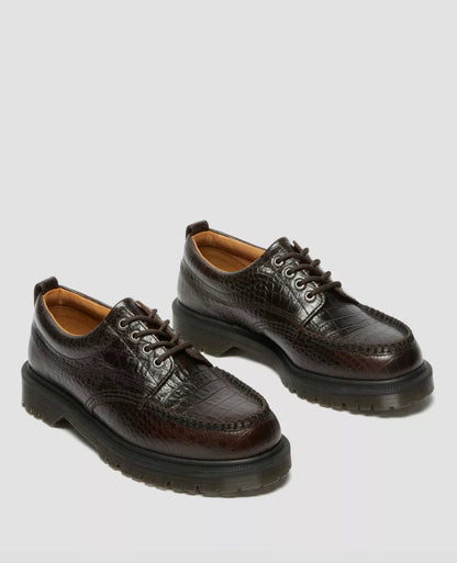 Dr. Martens Analine Leather Crocodile Embossed Moc Toe Shoe