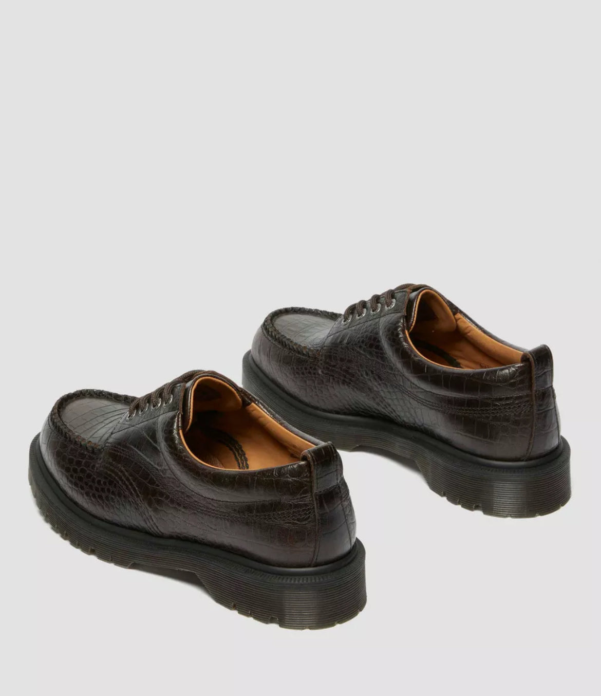 Dr. Martens Analine Leather Crocodile Embossed Moc Toe Shoe