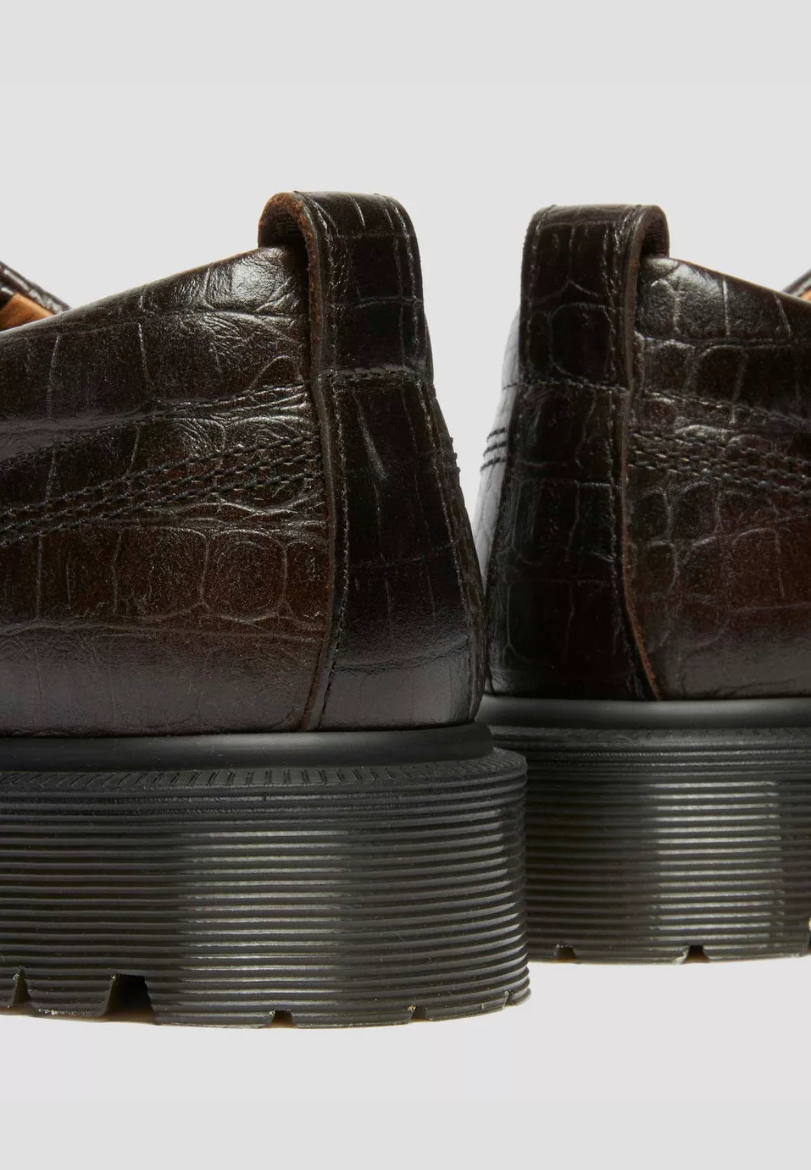 Dr. Martens Analine Leather Crocodile Embossed Moc Toe Shoe
